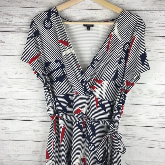 Talbots Wrap Dress Anchors Below Knee Short Sleeve - Picture 4 of 8